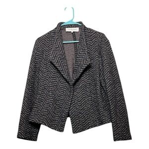 Women’s Gerard Darel black, melange boucle snap front blazer, size 46